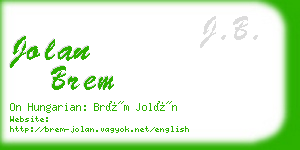 jolan brem business card